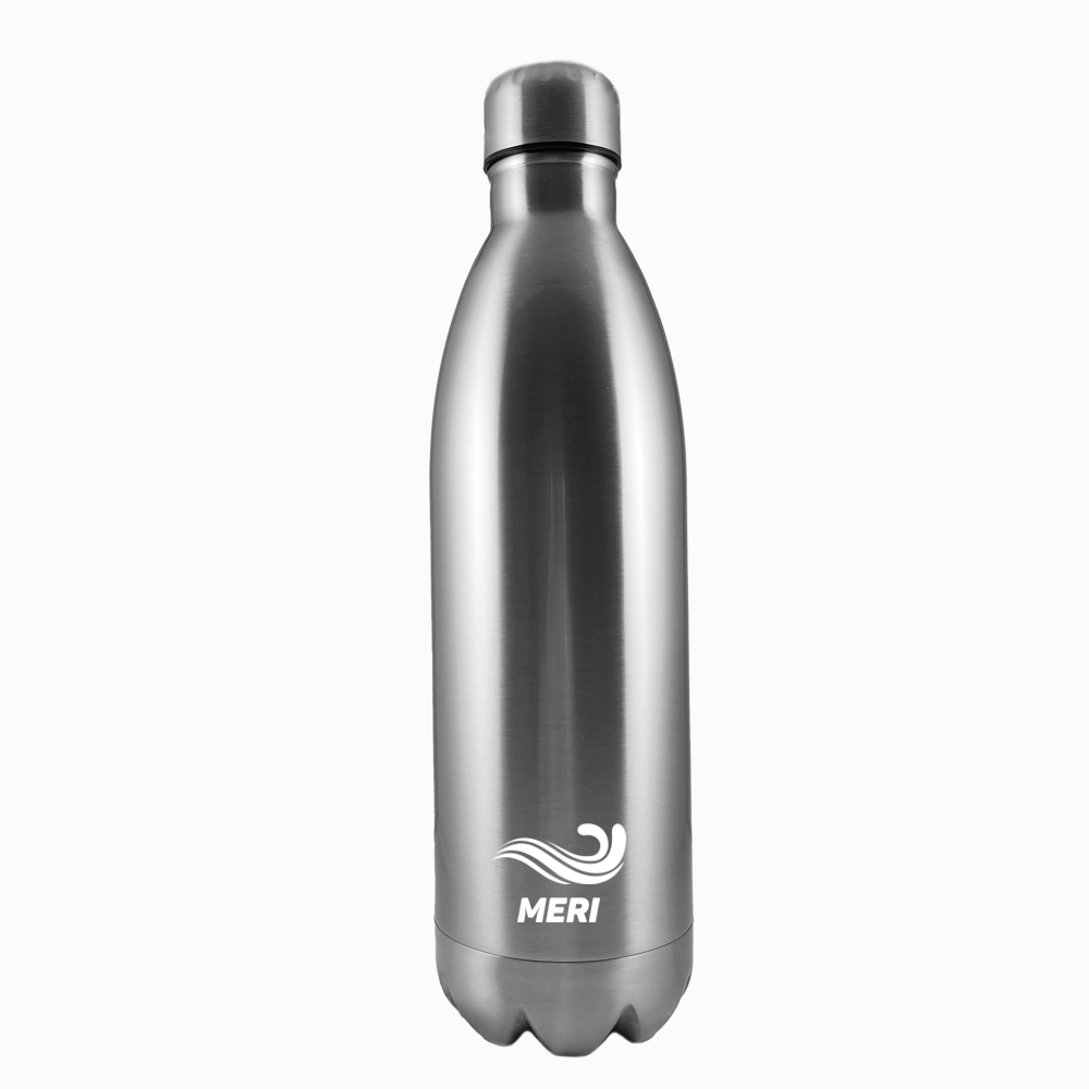 Meri bottles metallic 1000 ml water bottle stainless steel